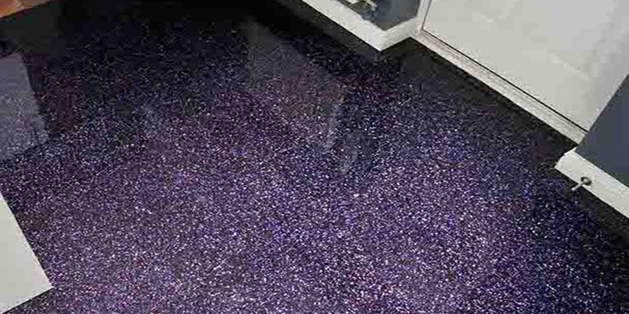 This image shows a space in the house with glitter metallic epoxy paint.