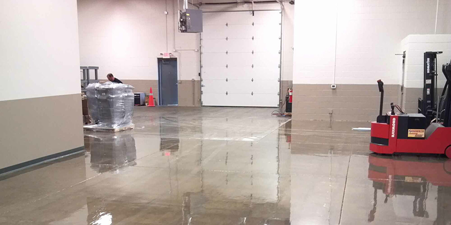 This image shows an industrial space with an epoxy coating.